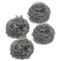 Unique Bargains 4 Pcs Kitchen Bowl Pot Washing Stainless Steel Scrubber Scourer Pad