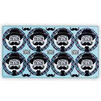 Birthday Express Little Man Mustache Large Lollipop Sticker Sheet