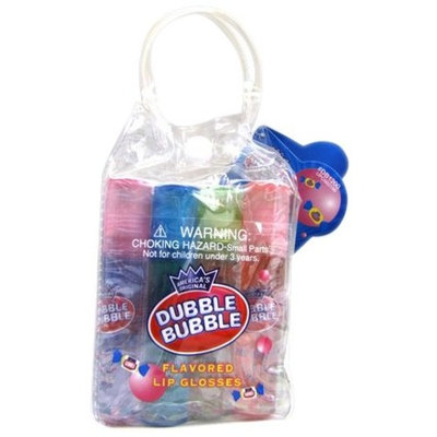 Dubble Bubble 12 Pieces Roll-On Flavored Lip Gloss Set, (Sour Cherry, Apple, Cotton Candy, Pink Lemonade, Original, Blue Razz, Watermellon)