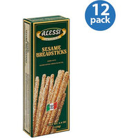 Alessi Sesame Breadsticks, 4.4 oz, (Pack of 12)