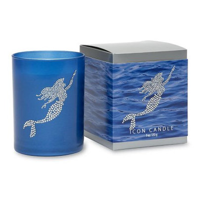 Primal Elements CIBMER Mermaid 9.5 oz. Icon Candle In Blue Glass