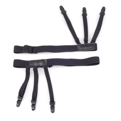 2 x Punk Mens Shirt Stays Holders Elastic Garters Leg Thigh Garter Belt Suspender