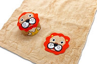Couture Towel CT-TPLK001501 14 x 13 in. Leonardo The Lion King Towel Orange & Brown Multicolor