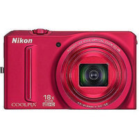 Nikon COOLPIX S9100 12MP Red Digital Camera w/ 18x Optical Zoom