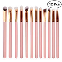 FRCOLOR 12 Pcs Makeup Brush Set Premium Nylon Fiber Wood Handle Cosmetics Brushes for Women-Pink (T-12-045)
