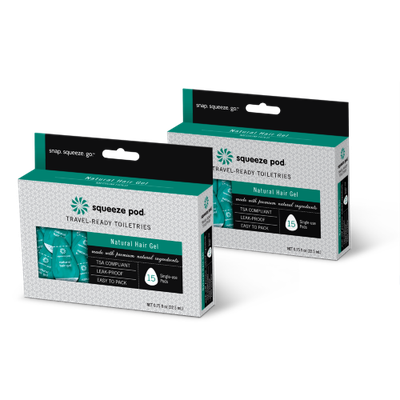 Squeeze Pod Single Use Natural Hair Gel - 30 Single Use Pods Teal - Squeeze Pod Travel Comfort and Health