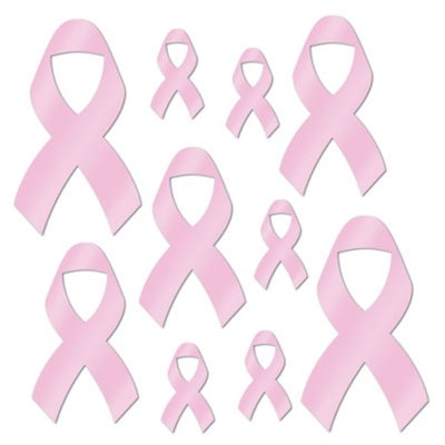 Pink Ribbon Foil Cutouts (10ct)