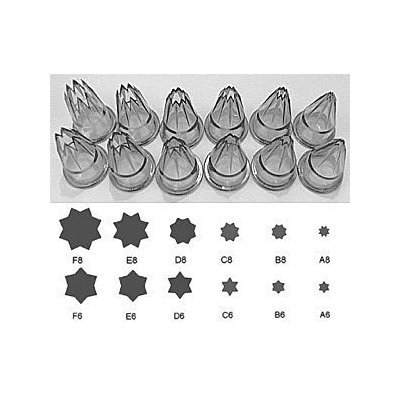 Fat Daddio's 12-Piece Polycarbonate Pastry Tube Set with Hinged Box
