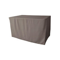 LA Linen TCpop-fit-48x30x30-GrayDrkP12 1.8 lbs Polyester Poplin Fitted Tablecloth Dark Gray