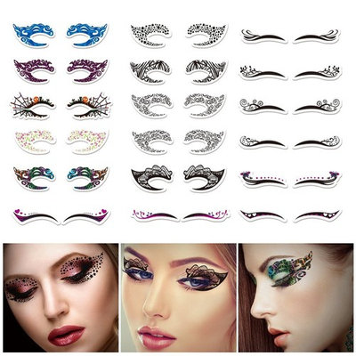 ETEREAUTY Temporary Eye Tattoo stickers 18 Pairs Waterproof Eyeshadow and Eyeliner Designs