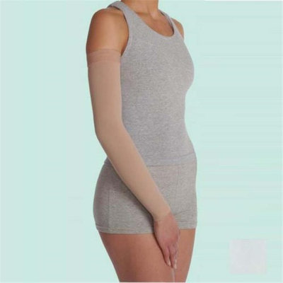 Juzo 2002CGRSB06 III Soft Circular Knit Arm Sleeve 30-40 mmHg Regular with Silicone Border - White