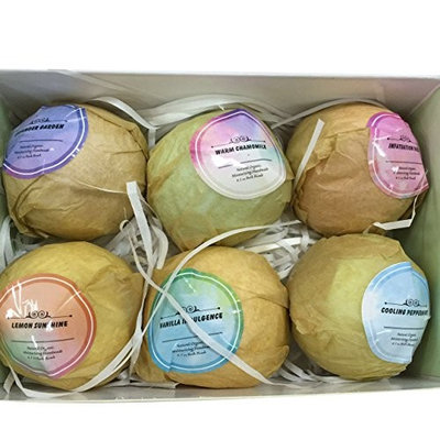 Ovovo Bath Bombs Gift Set Organic Bath Salt Bombs Skin Care Oil Handmade Sea Salt Body Scrub Exfoliator Pack of 6 Body Cleaner