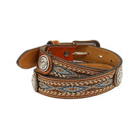 Ariat Kid's 1/4'' Ribbon Inlay Concho Belt Tan 30