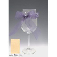 Set of 4 Jolie Tall Wine Drinking Glasses with Solid Orange Bows 16 ounces