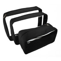 Packies Zip Top Packing Cubes / Cosmetic Bags - Black - Set of 3 (Microfiber - Large) by DayMakers of Santa Barbara