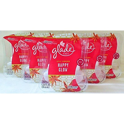 10 Glade Plugins Scented Oil Refills Apple Cinnamon HAPPY GLOW 5 TWIN PACKS