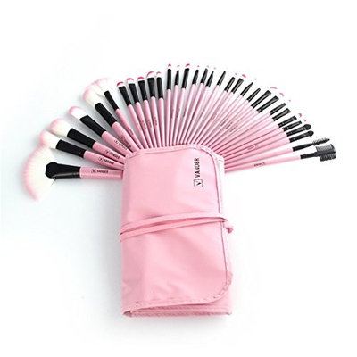 SFE 🍀32PCS Makeup brush, Professional 32 Pieces Makeup Brush Set Synthetic Foundation Blending Brush With Beauty Fold Able Pouch