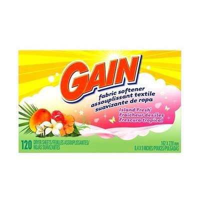 Gain Dryer Sheets-Island Fresh-120 count (Pack of 5) by GAIN