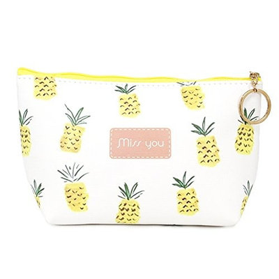 Me Plus Women Small Portable Travel Cosmetic Organizer Clutch Pouch Bag with Zipper Closure