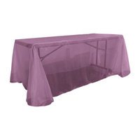 La Linen Sheer Mirror Organza Rectangular Tablecloth Color: Eggplant
