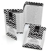 Chevron Black and White - Baby Shower Games Pack - 5 Games in 1 - Fabulous 5 - Set of 12