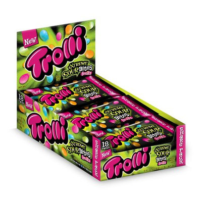 Ferrara Candy Company Trolli Extreme Sour Brite Bites, 4 Ounce Bag, Box of 18