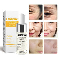 LANBENA Six Peptides Serum 24K Gold Anti-aging Serum Anti-wrinkle Firm Fine Lines Moisturizing 0.5 fl oz
