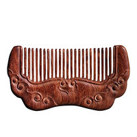 Wooden comb wishful straight hair comb Carved massage sandalwood comb portable practical comb