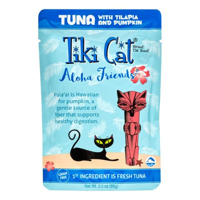 TIKI / WHITEBRIDGE PET BRANDS ALOHA FRIENDS TUNA TILAPIA PUMPKIN 12/3 OZ POUCH
