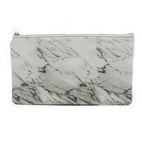 Buorsa Fashion Marble White Cosmetic Bag with Gold Zipper for Makeup Storage, Change Holder, Coin Wallets