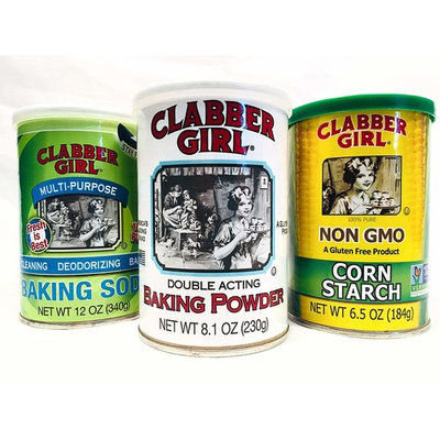 Clabber Girl Bundle 3pk Baking Soda, Powder & Corn Starch
