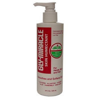 Gly-Miracle 8 oz pump bottle natural healing skin humectant body lotion with spf retains moisture to repair heal protect smooth soften extra dry cracked hands cuticles feet heels and moisturizing foot pedicure for normal to dry skin