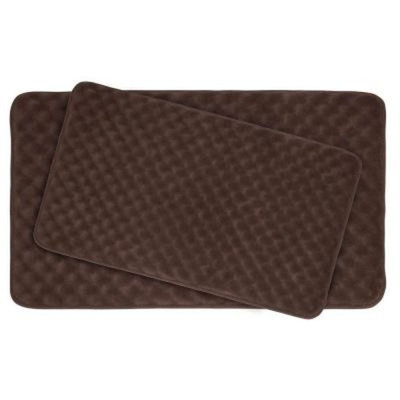 BounceComfort Massage Espresso 20 in. x 32 in. Memory Foam 2-Piece Bath Mat Set