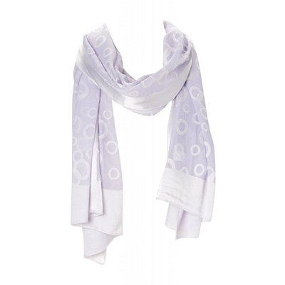 Amtal Women Circle Design Burnout Soft Lightweight Silk Feeling Sheer Scarf