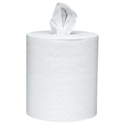 Scott Roll Control Center Pull Paper Towels (01032) with Fast-Drying Absorbency Pockets, Perforated Full-Sized Hand Paper Towels, White (6 Rolls per Case, 4,200 Sheets Total)