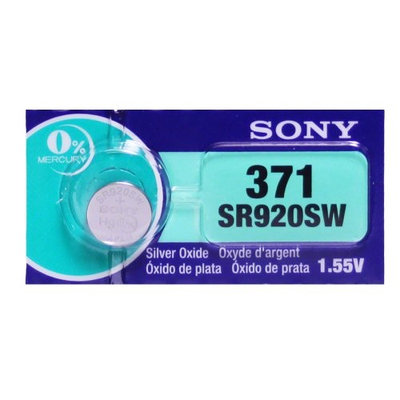 Sony 371 (SR920SW) 1.55V Silver Oxide 0%Hg Mercury Free Watch Battery (5 Batteries)