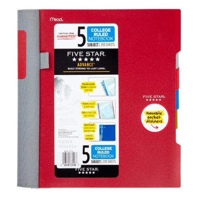 Five Star® Advance® Wirebound College Ruled Notebook - 5 Subject (06326) - Five Star Notebooks