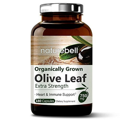 Maximum Strength Olive Leaf Extract 750mg,180 Capsules, Powerfully Supports Immune System, Cardiovascular Health & Antioxidant. Non-GMO & Made In USA