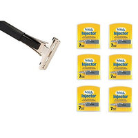 Shave Classic Single Edge Razor Handle with Schick Injector Refill Blades 7 Ct. (Pack of 6) + FREE Assorted Purse Kit/Cosmetic Bag Bonus Gift
