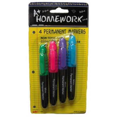 A+ Homework Permanent Markers - Mini 3 - 4 Pack (Pack of 48)