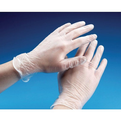 Vinyl Powder Free Clear Examination Gloves latex free and comfortable to wear Med