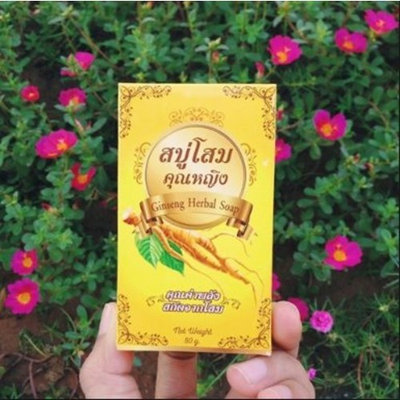 Hot Soap Ginseng Herbal Soap Thai herb Health and beauty 80 g. x 1 Pcs