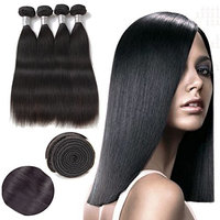 Cheng Zhuang Peruvian Virgin Human Hair Extensions Silky Straight Hair 3 Bundles with Lace Frontal 13x4 Closure Tangle Free