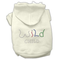 Mirage Pet Products 54-83 XLCR Wild Child Rhinestone Cream Pet Hoodie, X-Large