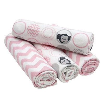 Bedtime Originals Pinkie 4 Piece Flannel Blanket