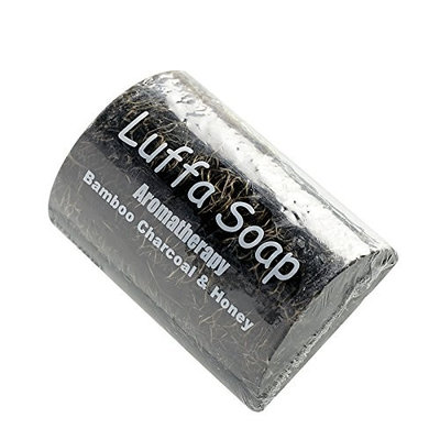 Saibua Luffa Soap Scrub Thai Herbal Bamboo Charcoal & Honey Bar 100 g.