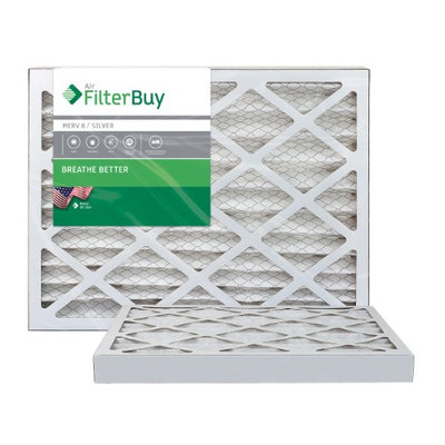 AFB Silver MERV 8 20x24x2 Pleated AC Furnace Air Filter. Filters. 100% produced in the USA. (Pack of 2)