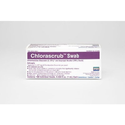 Chlorascrub Prep Pads ( PAD, PREP, CHLORASCRUB, 1ML ) 100 Each / box