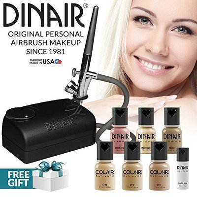 Dinair Airbrush Makeup Starter Pro Kit | Fair Shades | Foundation Set! by Dinair Airbrush Makeup