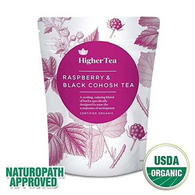 Raspberry and Black Cohosh Tea for menopause relief. Perfect Cooling support, calming tea formula for symptoms like hot flashes, sweats and tiredness. Natural alternative to Menopause Supplements